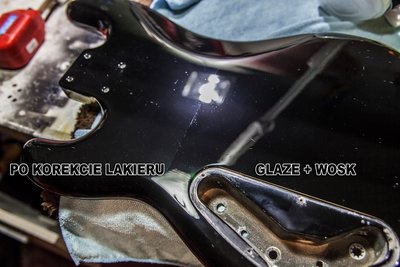 Gitary konserwujemy kosmetykami znanymi z auto detailingu, robią świetną robotę, gitary są &quot;śliskie w dotyku&quot;, nie brudzą się tak i nie osiada na nich kurz. Odciski palców z łatwością usuwamy dosłownie dotykając mikrofibrą
